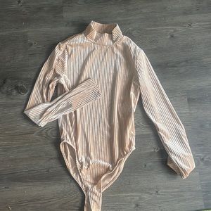 Velvet mock neck, bodysuit